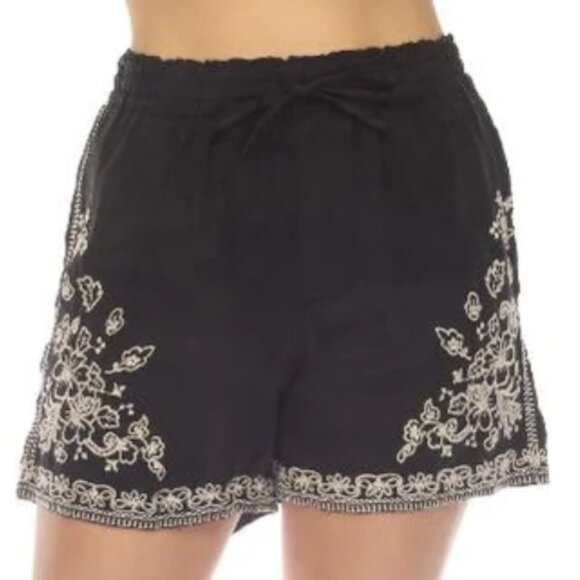 Johnny Was Biya Tempest Embroidered Pull On Chic Boho Shorts Size XS - Picture 2 of 13
